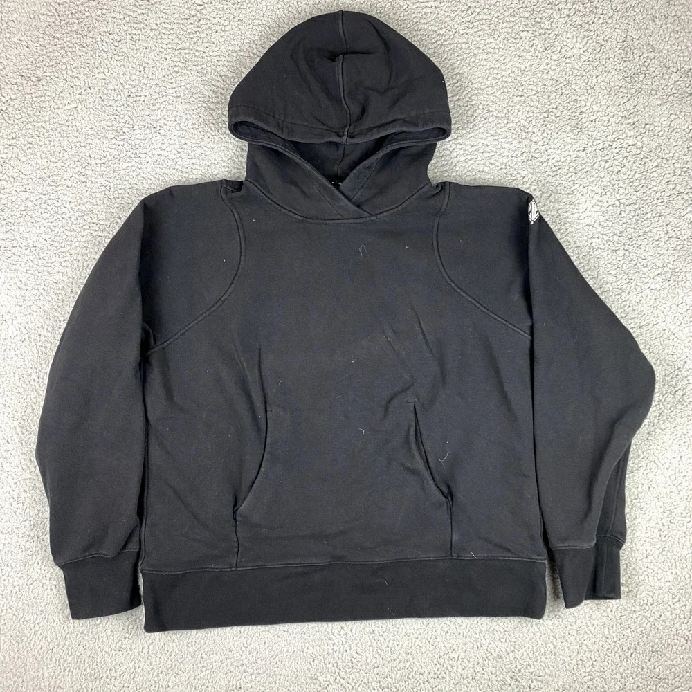 Lululemon Loungeful Hoodie Womens 10 Black 4-Way Stretch Kangaroo Pocket Casual‎